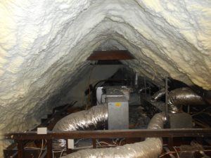 spray foam in attic with air handler