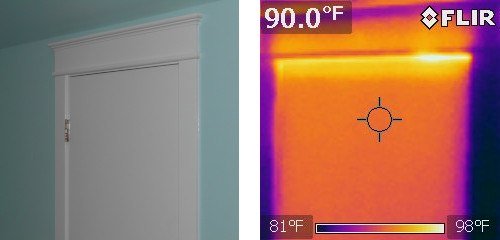 attic access door uninsulated and no weatherstripping with thermal