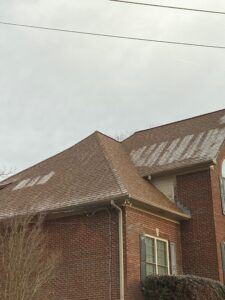 roof with frost patches