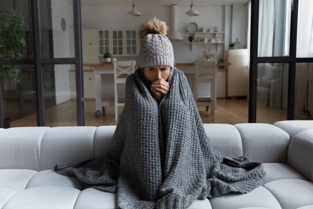 girl in cold home